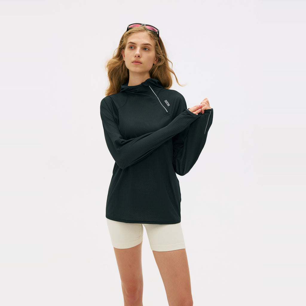 Airflow Mesh Half-Zip Hoodie