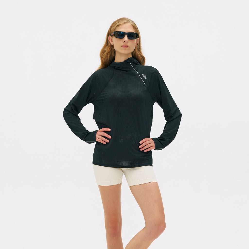 Airflow Mesh Half-Zip Hoodie