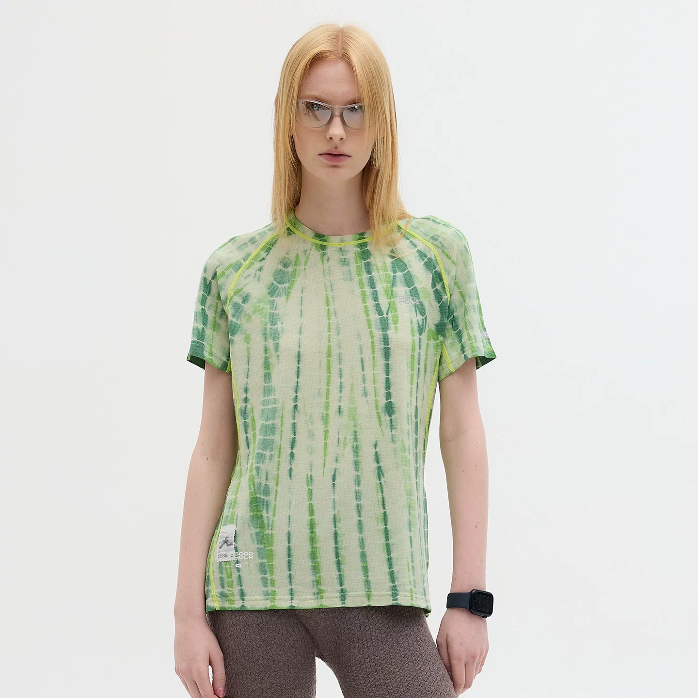 Bamboo Green Tie-Dye Wool Tee